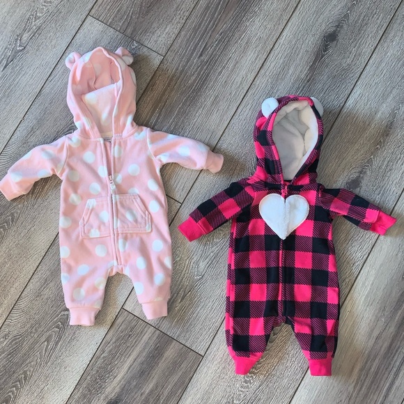 Carter's Other - Carters fleece zip up jumpsuits Set of 2 newborn